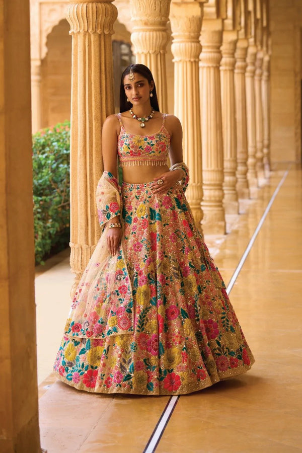Bridal Floral Lehenga Choli Set