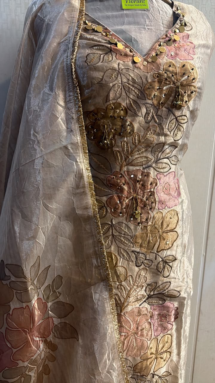 Multicolor Abstract Printed Suit with Dupatta