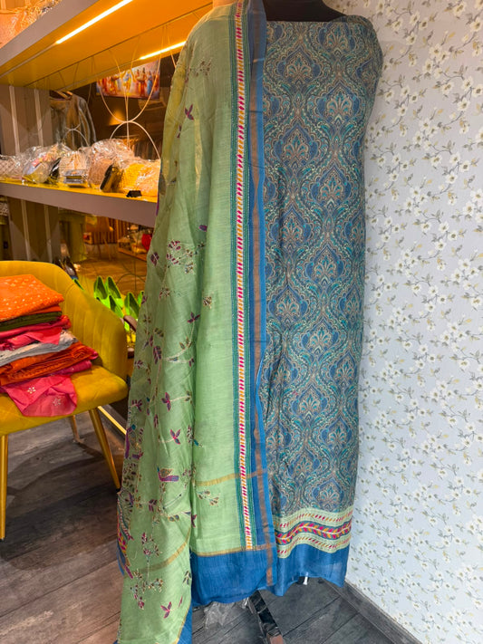 Maheshwari Suit Set with Thread Embroidery