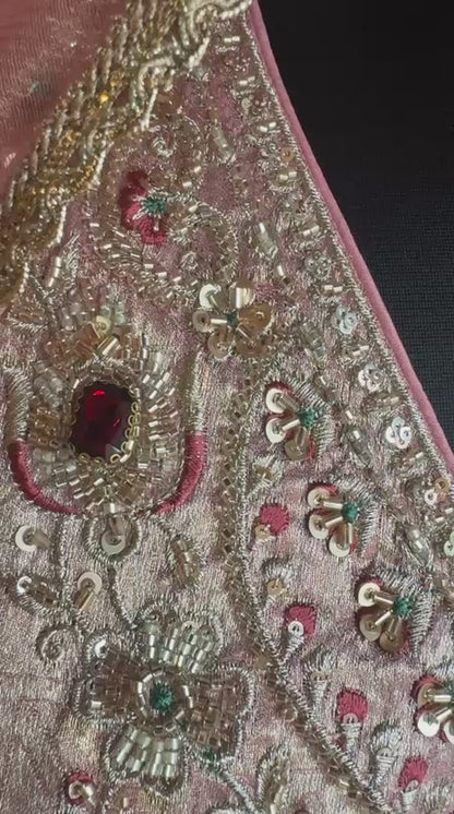 Pink Banarsi Suit with Hand Work