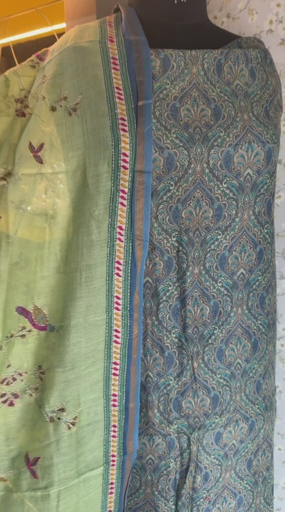 Maheshwari Suit Set with Thread Embroidery