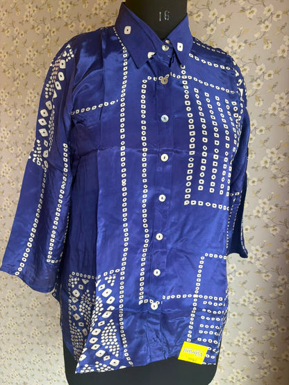 Satin Crepe Bandhni Print Suit