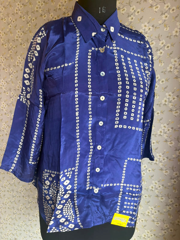 Satin Crepe Bandhni Print Suit
