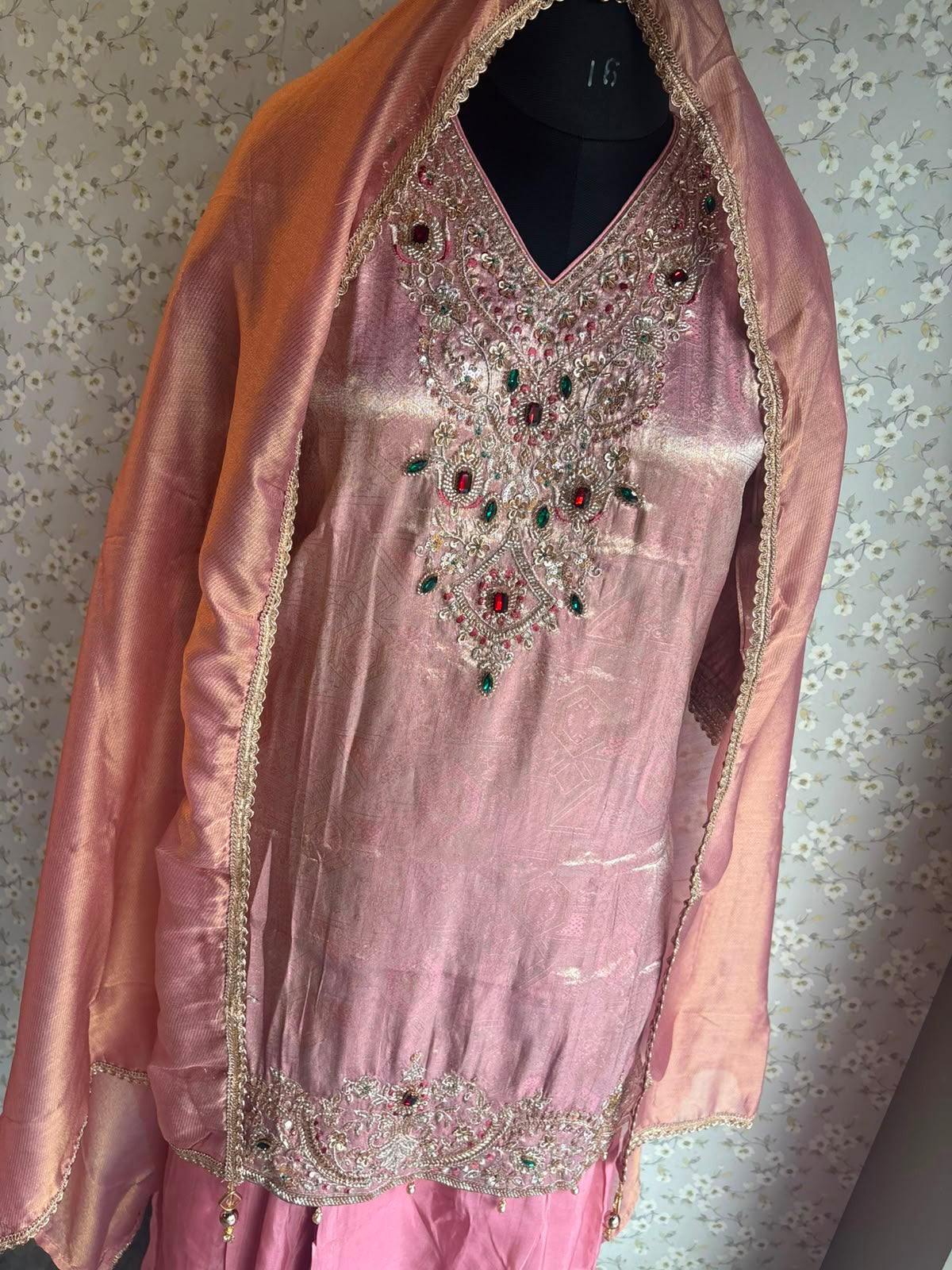 Pink Banarsi Suit with Hand Work