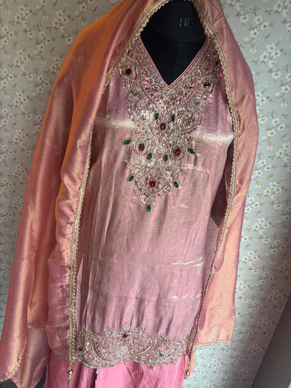 Pink Banarsi Suit with Hand Work