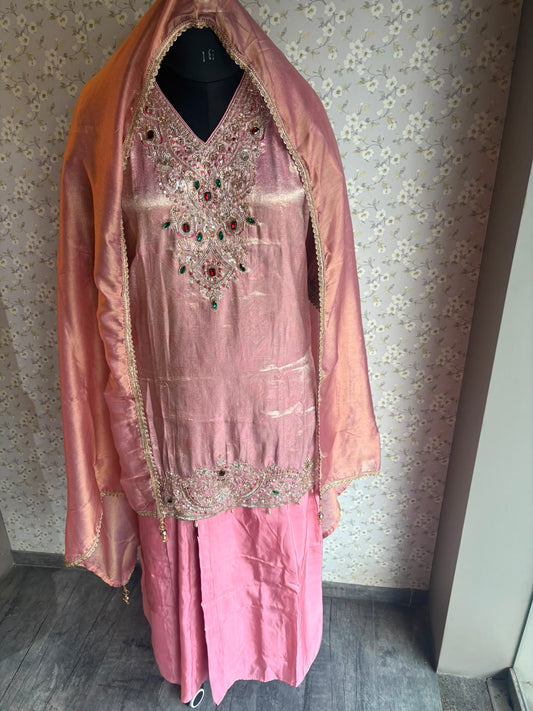Pink Banarsi Suit with Hand Work